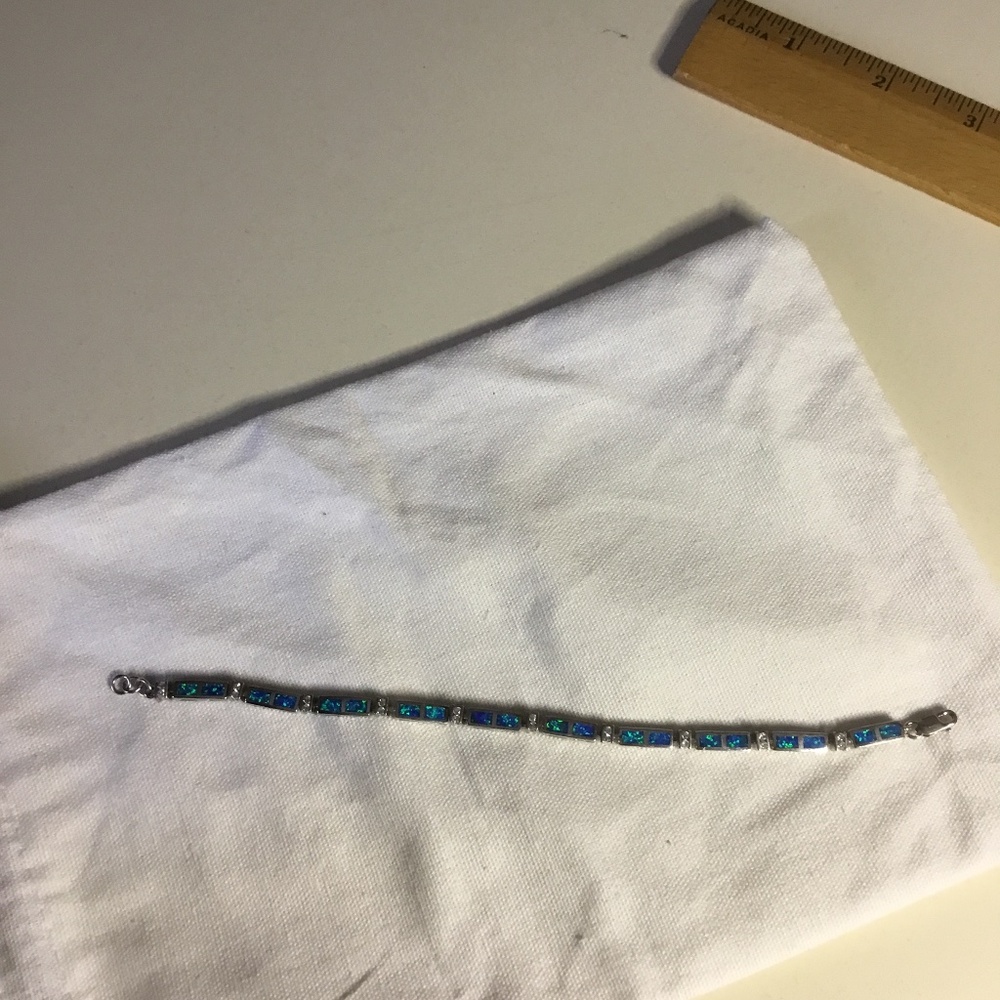 New Turquoise Zirconia Sterling Silver Bracelet